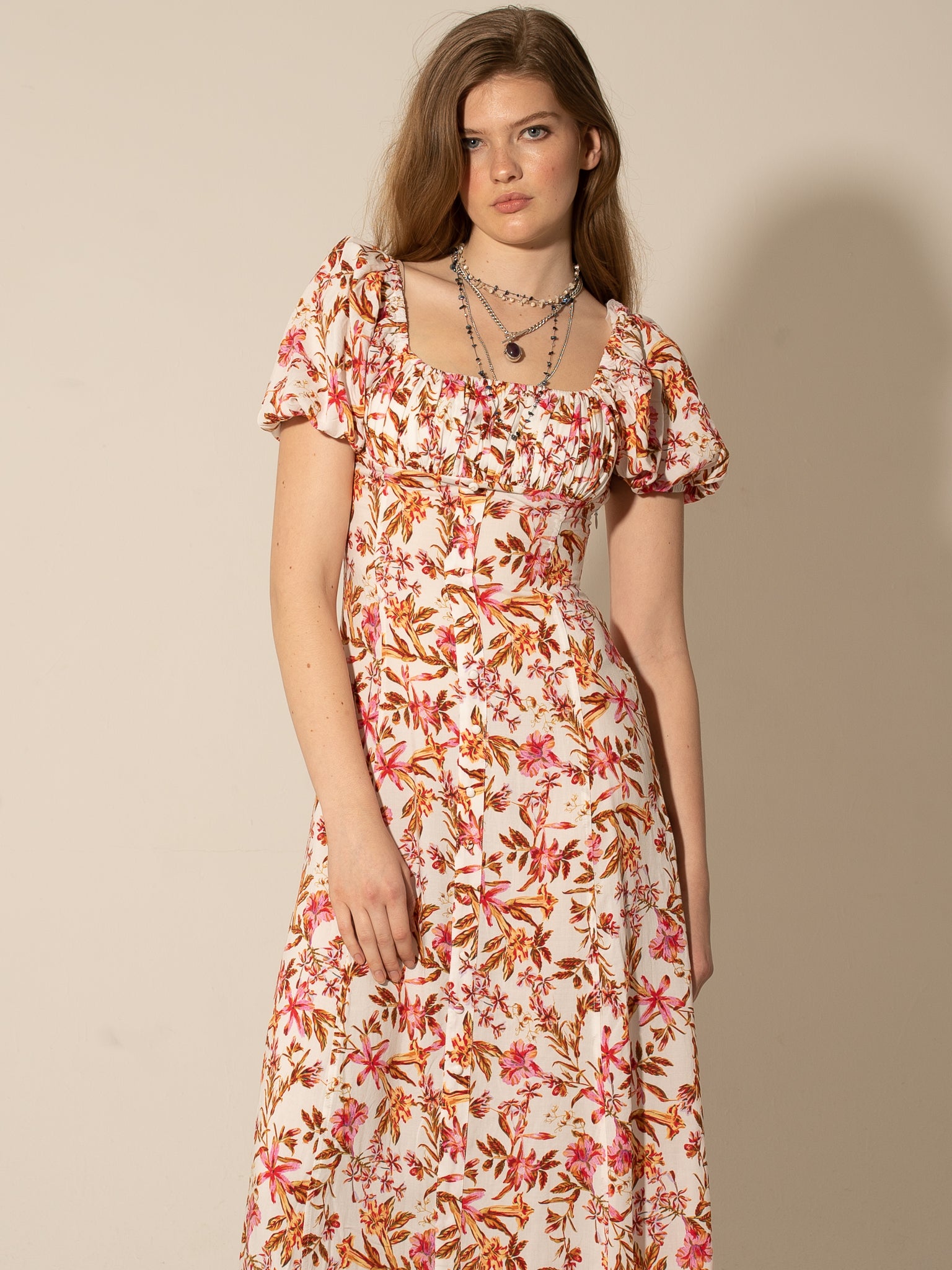 MAISON - PUFF SLEEVES SUN DRESS