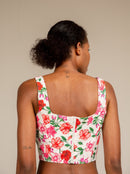 BONNIE - RED FLOWER CORSET TOP