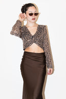 Rouge Leopard Print Top