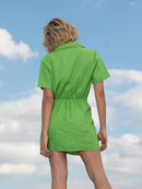 BLAKE -  GREEN COTTON LINEN DRESS